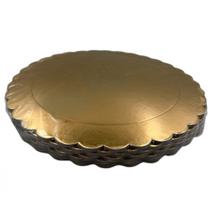 Plateau à gâteau rond en papier pour dessert de fête, 6, 8, 10, 12, 14 pouces, base en carton gris, plateau à gâteau en feuille d'or - Product Image 1