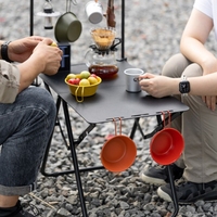 Table de camping pliante rectangulaire légère en alliage d'aluminium pour pique-nique, petit format, mobilier d'extérieur