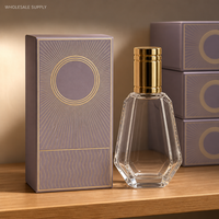 Flacon de parfum vide rechargeable de luxe avec bouchon doré, flacon pulvérisateur octogonal à facettes, logo personnalisé, vente en gros