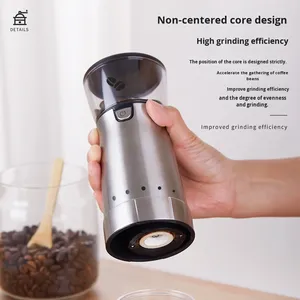 External Adjustable Electric Coffee <strong>Grinder</strong> Ceramic Burr Stainless Steel Housing Fully Automatic Coffee Bean Powder Grinding - Product Image 2