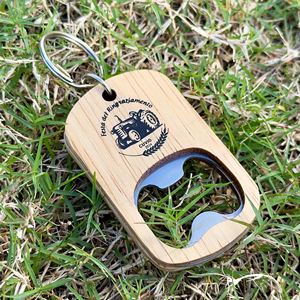 Ouvre-bouteille en bois et acier inoxydable avec logo personnalisé pour bar, maison, restaurant, ouvre-bouteille écologiques à suspendre - Product Image 2