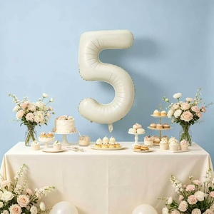 Party Love Numero Crema N5 100 Cm 12 Pcs Bag Balloon Elegant Number Balloon for Celebrations - Product Image 6