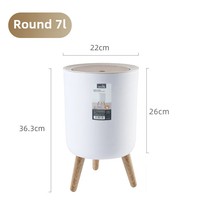 Poubelle debout moderne de Style nordique seau de rangement en plastique avec pieds en bois pour bureau à domicile salon chambre cuisine
