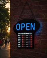 Commerciële RGB LED OPEN BUSINESS HOUR BORD Verlicht LED-bord met geopende-ureninformatie voor restaurant, salon, entree, wanddecoratie