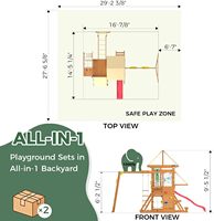 Structures de jeux en bois pour jardin, ensemble de jeux d'extérieur avec système d'escalade, balançoire pour enfants de 3 à 8 ans