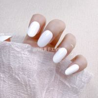Ongles artificiels de qualité supérieure, forme elliptique, gel transparent, luxe, couverture complète, pour Halloween, prix d'usine