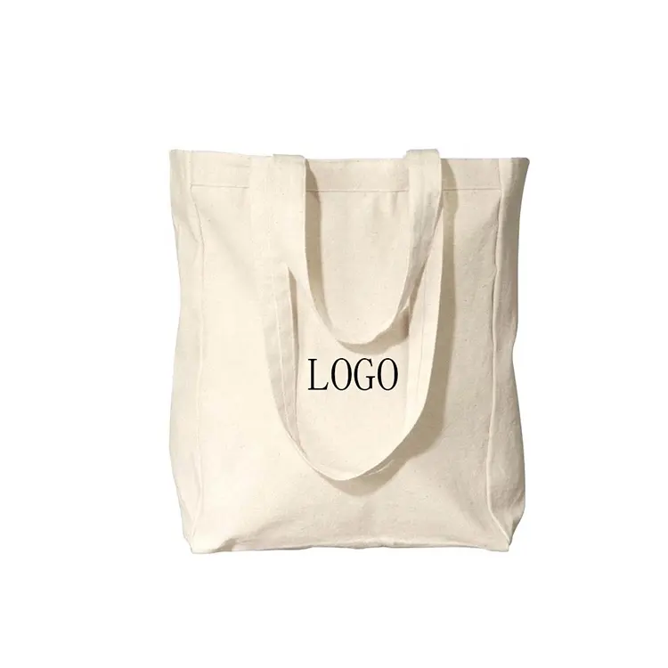 Wholesale promotional custom logo printing organic grocerie shopping bulk 100% cloth canvas tote cotton bag