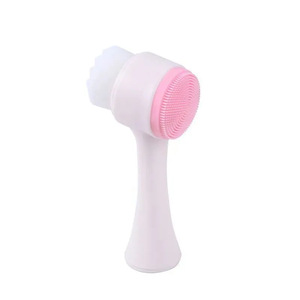 Brosse de nettoyage en gros, mini brosse manuelle pour le nettoyage du visage, brosse en silicone pour le visage, poils doux, double face, appareil portable - Product Image 2