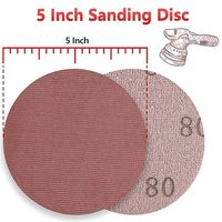 Disques de ponçage en maille 5 pouces auto-agrippants en oxyde d'aluminium 60 # ~600 #   Bois de haute performance sans poussière, OEM, dureté moyenne, longue durée de vie