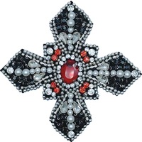 En gros 15cm Croix Perlée Perle Applique Strass Patches Coloré À Coudre pour Vêtement
