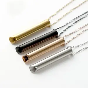 Stainless Steel pendant nice jewelry engraved gold meditation relieves Stress Relief Mindful Breathing Fidget Necklaces