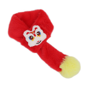 Bufanda de felpa roja para gatos y perros, ropa de invierno para mascotas, diseño de animales, decoración de Año Nuevo Chino - Product Image 5