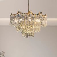 JYLINGTING lustres modernes de luxe dorés Rectangle carré ovale Asfour plafond en cristal E12 Top blanc chaud pour les hôtels vivant