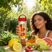 Bouteille d'eau infuseur de fruits portable conforme aux normes de l'FDA - Matériel PC, idéal pour la salle de sport, les voyages et les activités de plein air