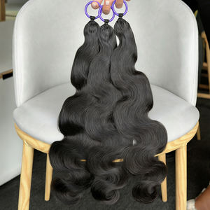 Extensiones de Cabello Ondulado de 24 Pulgadas para Trenzas, Cabello Humano Natural Negro para Trenzado sin Nudos - Product Image 4