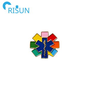 Épinglette de revers en émail en gros, étoile de la vie, <span class=keywords><strong>ambulance</strong></span>, infirmière, logo personnalisé, infirmière, médical, épingles en émail doux et dur colorées, broche - Product Image 2