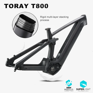 Telaio per bicicletta elettrica a metà azionamento leggero Bafang M510 M560 Motor <span class=keywords><strong>Karbon</strong></span> 29er * 2.6 "a sospensione totale telaio MTB elettrico in carbonio - Product Image 5