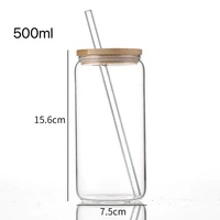 Bouteille en verre de 500ml avec couvercle en bambou