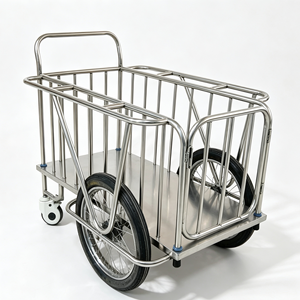 Chariot de <span class=keywords><strong>transport</strong></span> médical silencieux en acier inoxydable de haute qualité Medco pour hôpitaux, cliniques et livraison sur les salles d'hôpital - Product Image 5