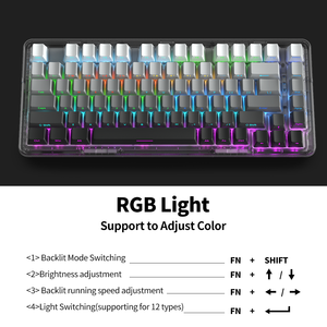 ZT82 Wired USB Type-C 75% RGB Backlit Hot Swappable Mechanical <b>Gaming</b> Keyboard 82 Keys TKL White Switch Private Mold ABS ZIFRIEN - Product Image 3