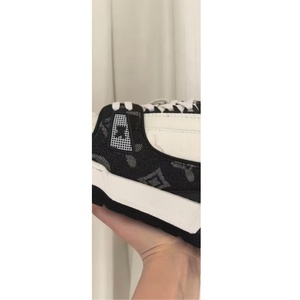 Simple and fashionable men's <b>sneakers</b> 5A Quality Printed Trendy Thick-Tread Walking Shoes Black and white combination - Product Image 2