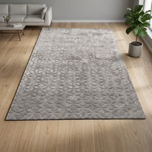 Tapis de luxe moderne géométrique rectangulaire en viscose tissé, à poils moyens, antidérapant, avec envers en coton, lavable en machine, pour salon - Product Image 3