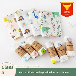 Manta Envolvente de Gasa de Algodón de Doble Capa Personalizada, Toalla de Baño para Bebé, Cubierta para Cochecito con Estampado de Dibujos Animados, 110x110cm, 0-12 Meses - Product Image 5
