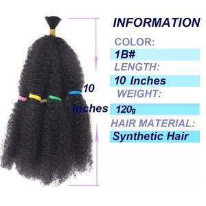 Extensions de cheveux synthétiques pré-étirées Afro Kinky de 10 pouces pour tresses au <span class=keywords><strong>crochet</strong></span> pour femmes - Vente en gros - Product Image 4