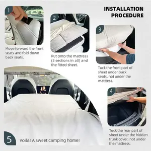 Matelas porte-voiture Matelas de camping pliable à mémoire de forme pour deux personnes pour Tesla Model Y Matelas Portable Trunk <span class=keywords><strong>Lit</strong></span> de voyage - Product Image 5