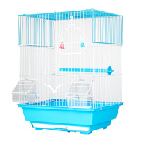 Cages portables en fil d'acier massif pour oiseaux et chats avec plateau en plastique, design respirant pour usage intérieur/extérieur