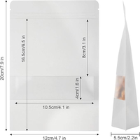 Pochettes zip-lock imprimées sur mesure avec fenêtre avant transparente brillante pour le stockage des aliments, emballages refermables, sacs en papier kraft debout
