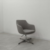 Fauteuil pivotant moderne de salon, directement de l'usine, avec structure en alliage d'aluminium, hauteur réglable, dossier solide, idéal pour les salles de conférence et les bureaux.