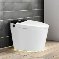 Appareils sanitaires commerciaux monobloc en céramique allongée S-Trap Smart Intelligent Bidet Toilette Siège chauffant Télécommande pour hôtels
