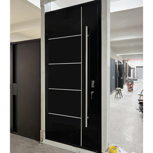 Porta d'Ingresso <span class=keywords><strong>in</strong></span> Alluminio dal Design Moderno, Porte di Sicurezza <span class=keywords><strong>in</strong></span> MDF e Alluminio per Case, Direttamente dalla Fabbrica - Product Image 3