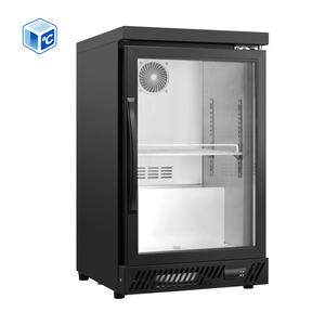 Toptan Mini Şarap Dolabı Siyah Kanatlı Kapı 0-10 ℃   Mini Bar Buzdolabı Cam Kapılı Bira Şişesi Soğutucu - Product Image 2