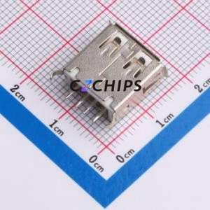 AF 180°WJB13.0 USB Connector Through hole Component (THT) Connector Type-A USB 2.0 Female Through Hole - Product Image 2