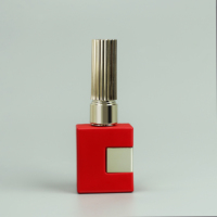 Flacon de vernis à ongles en verre rouge personnalisé 12 ml, conteneur de laque UV avec bouchon à pinceau, emballage cosmétique