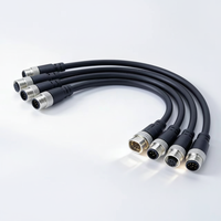 Connecteur moulé étanche M12 IP67, codage A/B/D, 4/5/8 broches, droit et coudé, mâle/femelle, pour assemblage de câbles de capteurs industriels