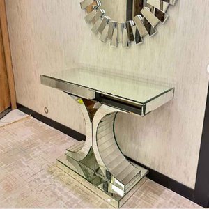 Elegant WXF-547 <strong>Silver</strong> Mirrored <strong>Console</strong> <strong>Table</strong> Modern Luxury Furniture for Living Room and Hotel Decoration Wholesale Offered - Product Image 1