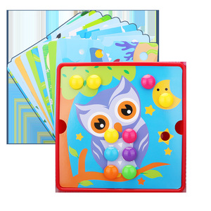Apprentissage précoce jouet éducatif créatif couleur correspondant mosaïque champignon ongles Puzzle panneau perforé pour garçons filles en plastique - Product Image 5