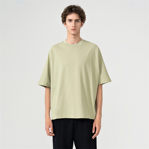 Venta al por mayor 100% algodón 240gsm sólido tejido Vintage manga corta logotipo personalizable lavado ácido camisetas de hombre - Product Image 1