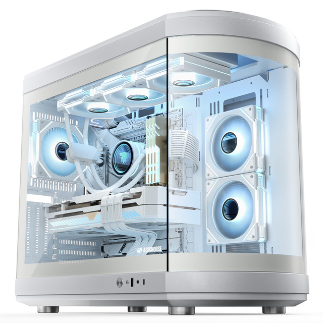 Gaming Computer Mid Tower ATX/Micro-ATX Case with Power Supply Aluminum Alloy
