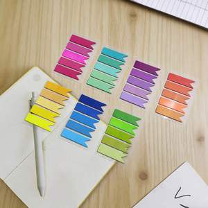 <b>Cute</b> 100sheets Flag-Shaped Sticky Note Tabs Assorted Colors Removable Adhesive Page Markers <b>Notebook</b> Office School Organization - Product Image 1