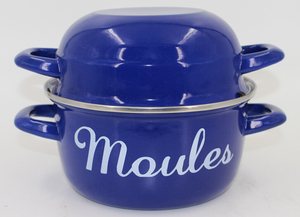 Enamel Eco-Friendly European Design <strong>Mussel</strong> <strong>Pot</strong> 24cm 5L Gas &amp; Induction Ready Includes Cast Iron Lid - Product Image 4