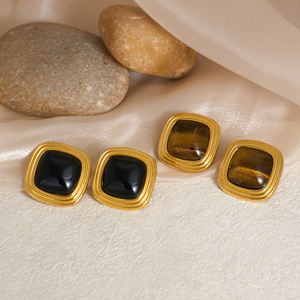 Pendientes de Aro con Diseño de Ojos de Gato y Puntos de Tigre Gypsy NYY, Chapados en Oro de 18k, Hipoalergénicos, de Acero Inoxidable, Estilo Dazan INS - Product Image 3