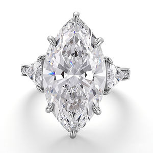 Bague de luxe en or blanc massif 18K 14K 10K avec diamant de laboratoire personnalisé, bijoux de mode, création de bague sur mesure pour femmes, pour les soirées - Product Image 2