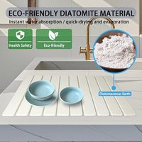Tapis de séchage en pierre CF pour comptoir de cuisine tapis de vaisselle à séchage rapide pliable tapis de séchage de vaisselle en terre de diatomées Ultra absorbant