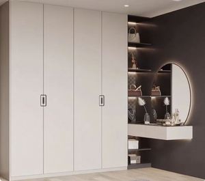 Santopova Modern Minimalist Wardrobe Set <b>with</b> <b>Vanity</b> Area, Built - in Storage Shelves, <b>Bedroom</b> Furniture - Product Image 4