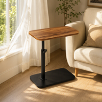 Table d'appoint réglable avec roulettes, table de chevet mobile et relevable, table de lit en forme de C pour petits espaces, mobilier de maison