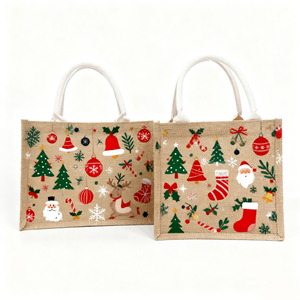 Borse Tote in Iuta Personalizzate con Logo Stampato 2025, Naturali, Riutilizzabili ed Ecologiche, di Dimensioni Personalizzate, per Natale, Shopping, Spiaggia e Regali - Product Image 3